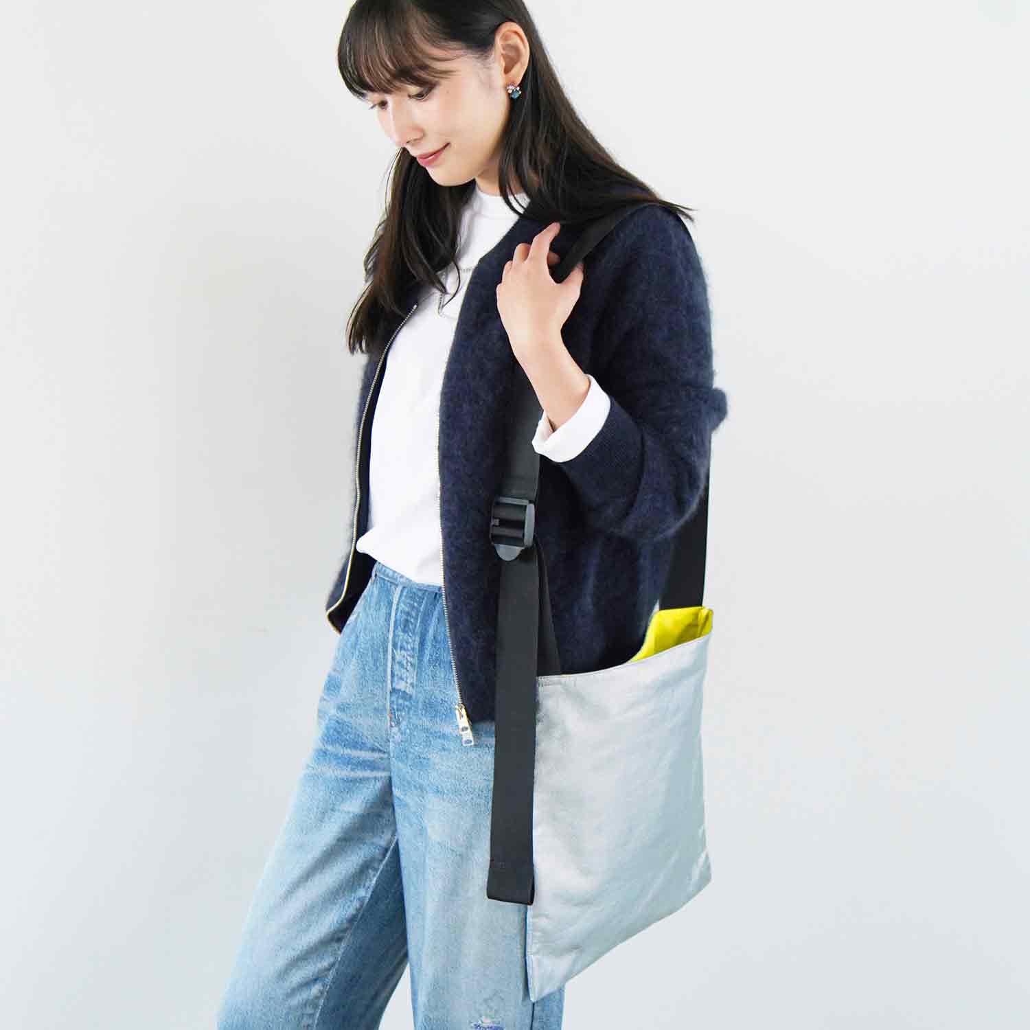 フェイクレザーショルダー 　シルバー