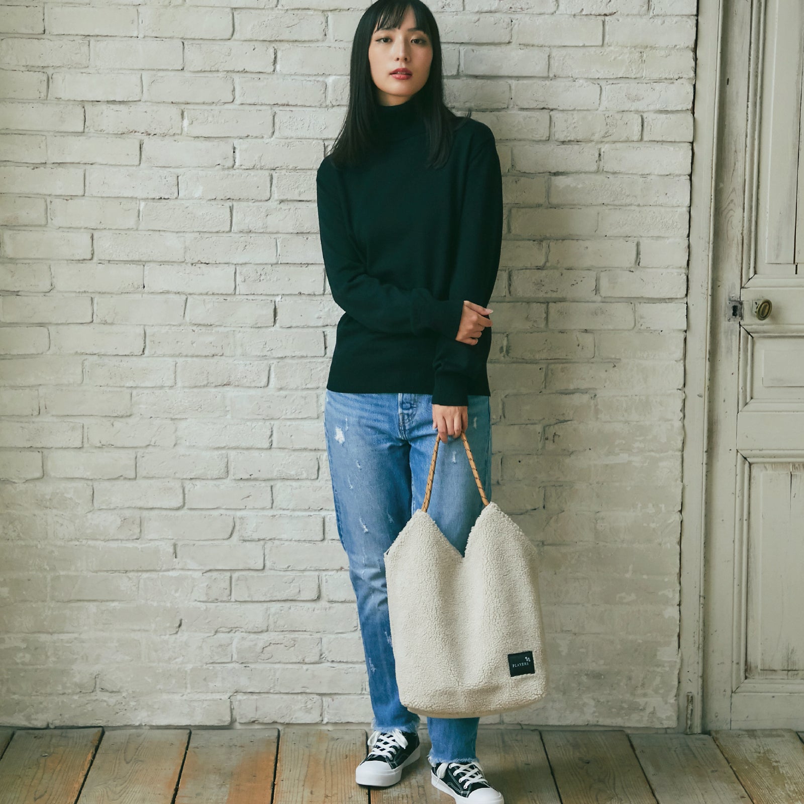 ボアリバーシブルトート #912a　グレージュ
