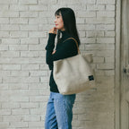 ボアリバーシブルトート Ｍ #912a　グレージュ