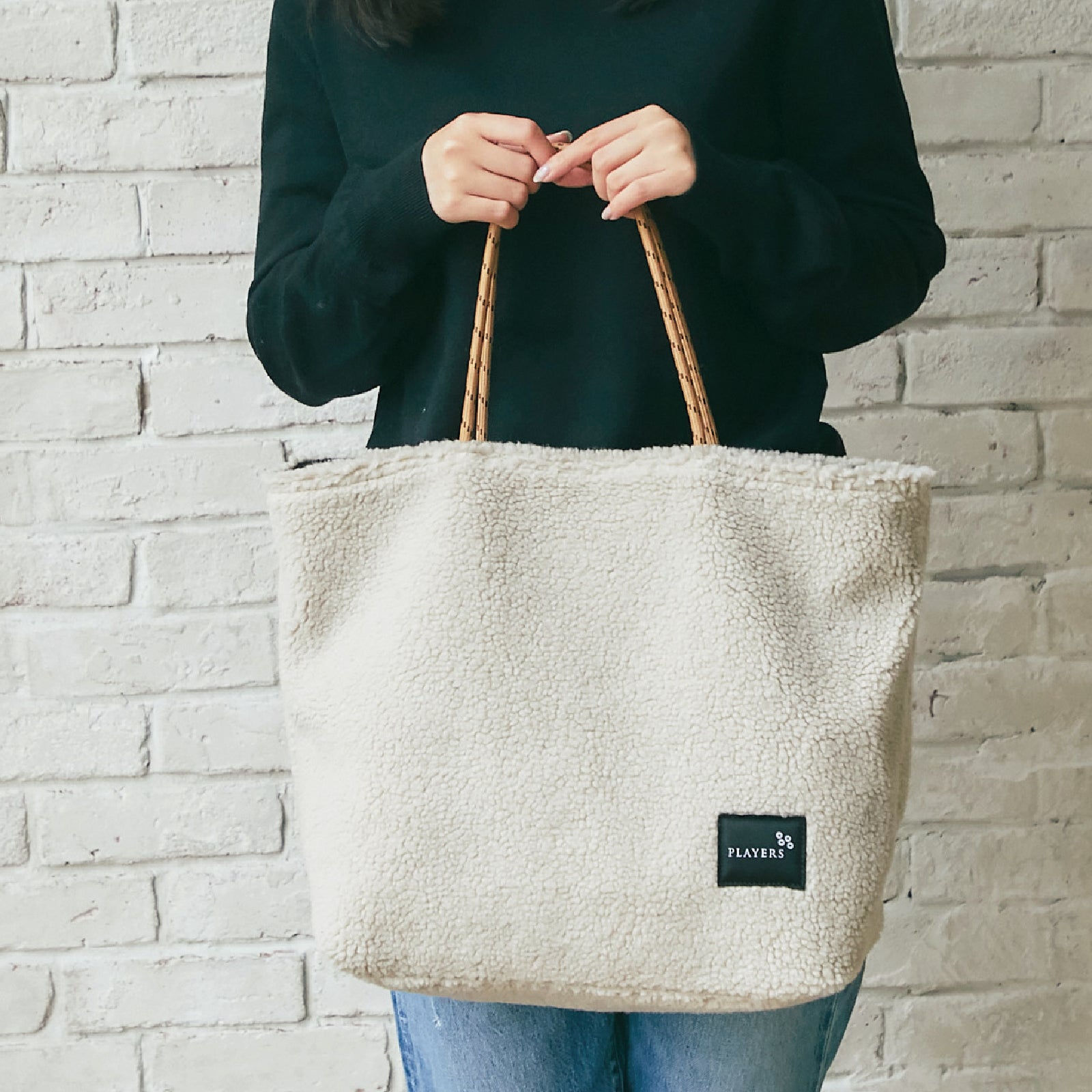 ボアリバーシブルトート Ｍ #912a　グレージュ