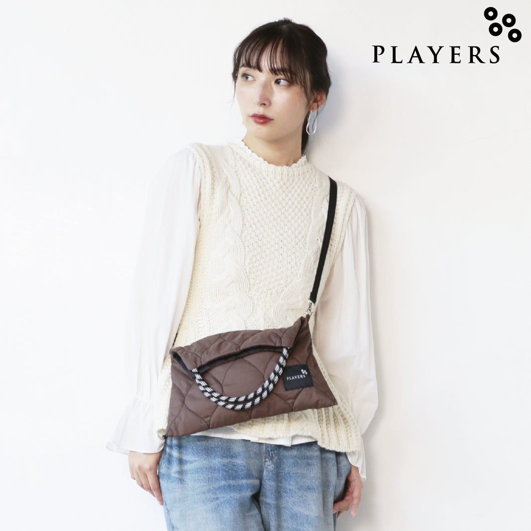 【NEW】タフタサコッシュトート 　ブラウン