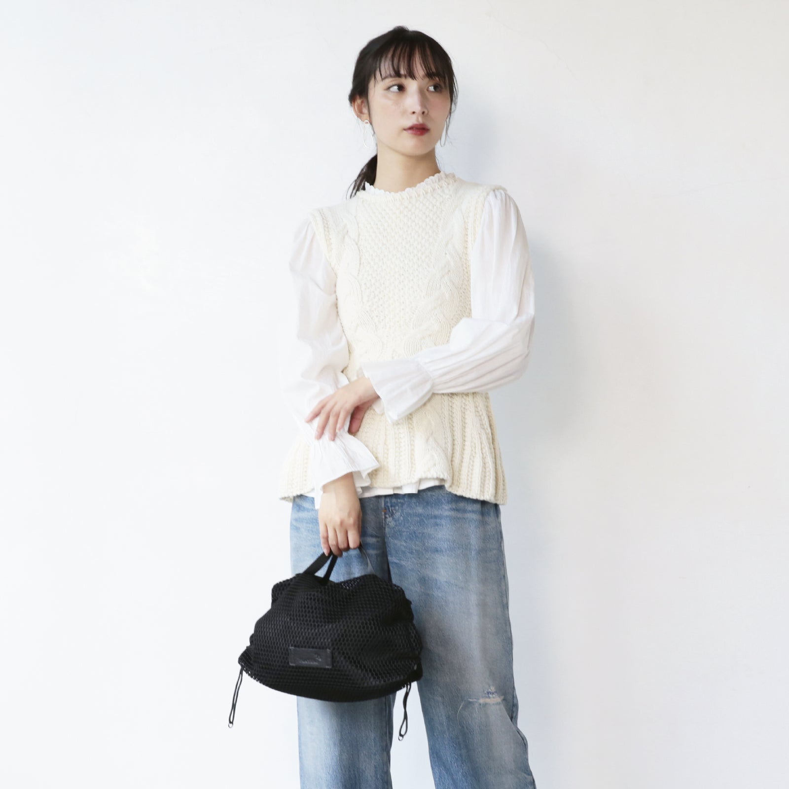 メッシュドロストショルダ－　Ｓ  　ブラック