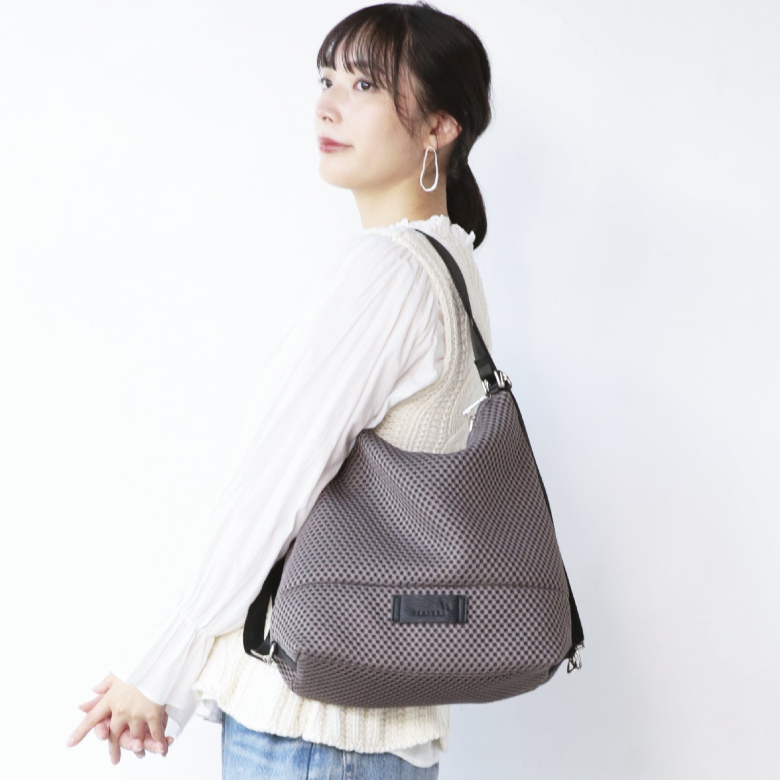 エアメッシュ 3WAY リュック ミニ 　グレージュ