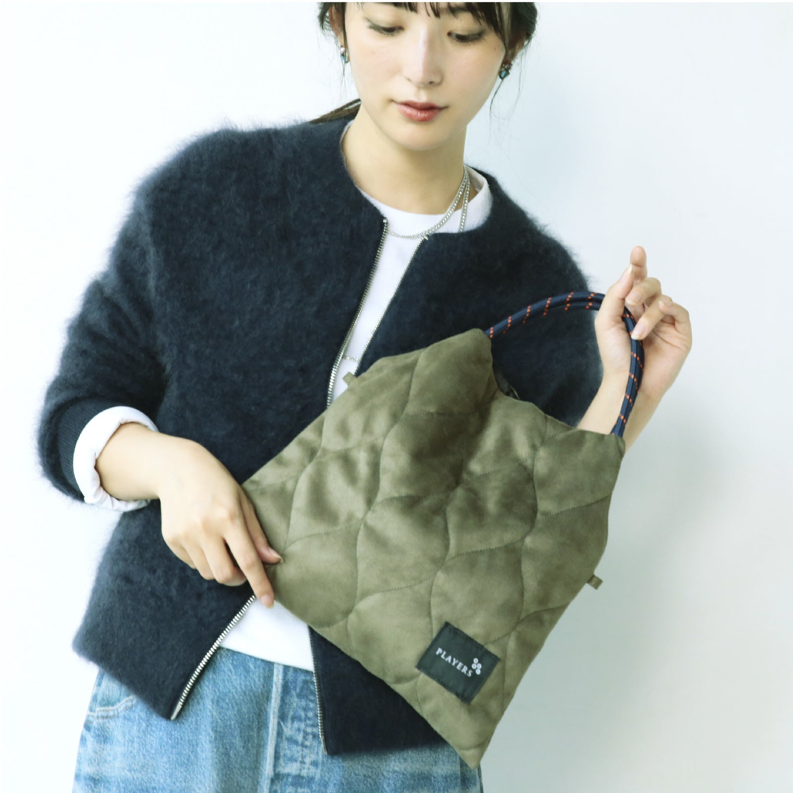 スエードサコッシュトート カーキ – INTERMODE KAWABE