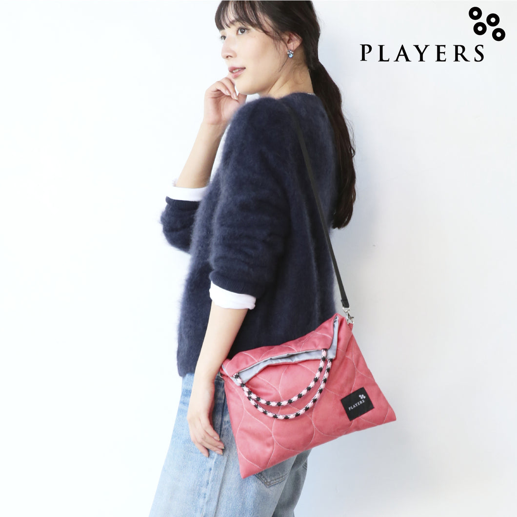 【NEW】スエードサコッシュトート 　コーラル