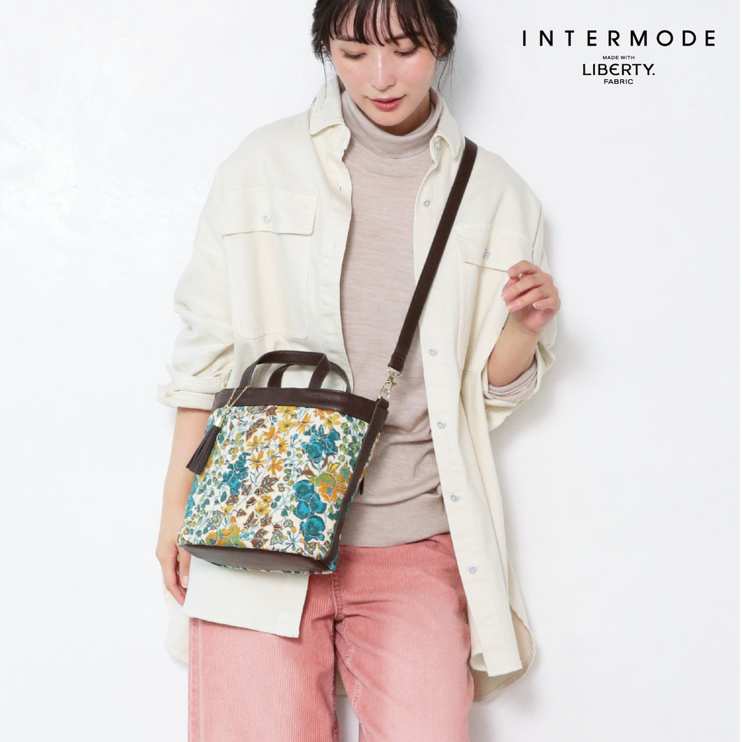 【NEW】リバティプリント 2WAY キルティングショルダーバッグ #187b Edna（エドナ）　マリーゴールド
