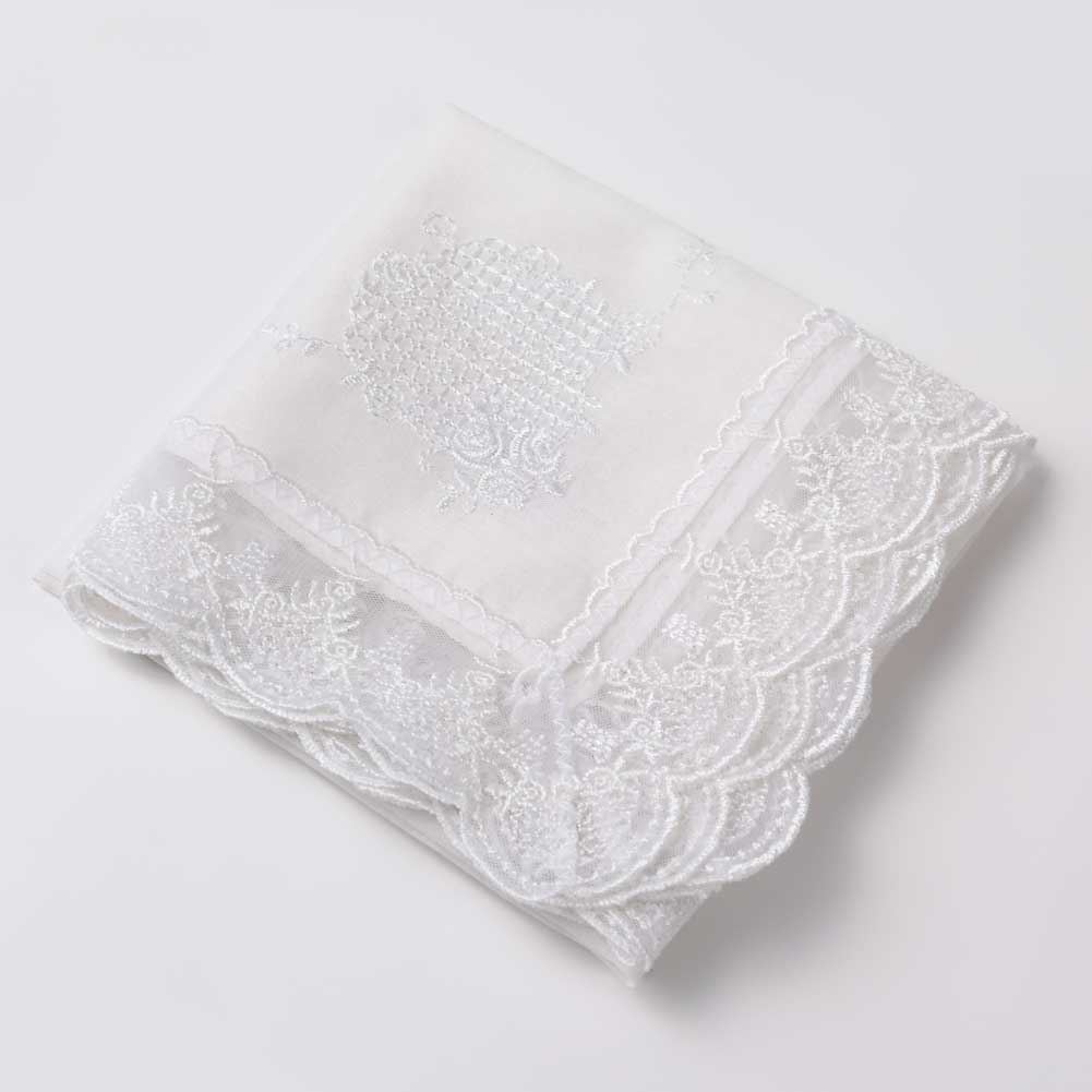 エンブハンカチ #080a ホワイト – INTERMODE KAWABE