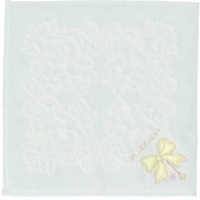 画像をギャラリービューアに読み込む, ミニタオルハンカチ リボンアップリケ #092b　ライトグリーン
